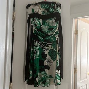 Floral strapless dress